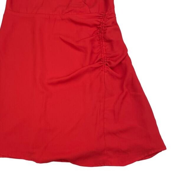 Dynamite Red Wrap Front Mini Dress Size Small - Picture 6 of 7